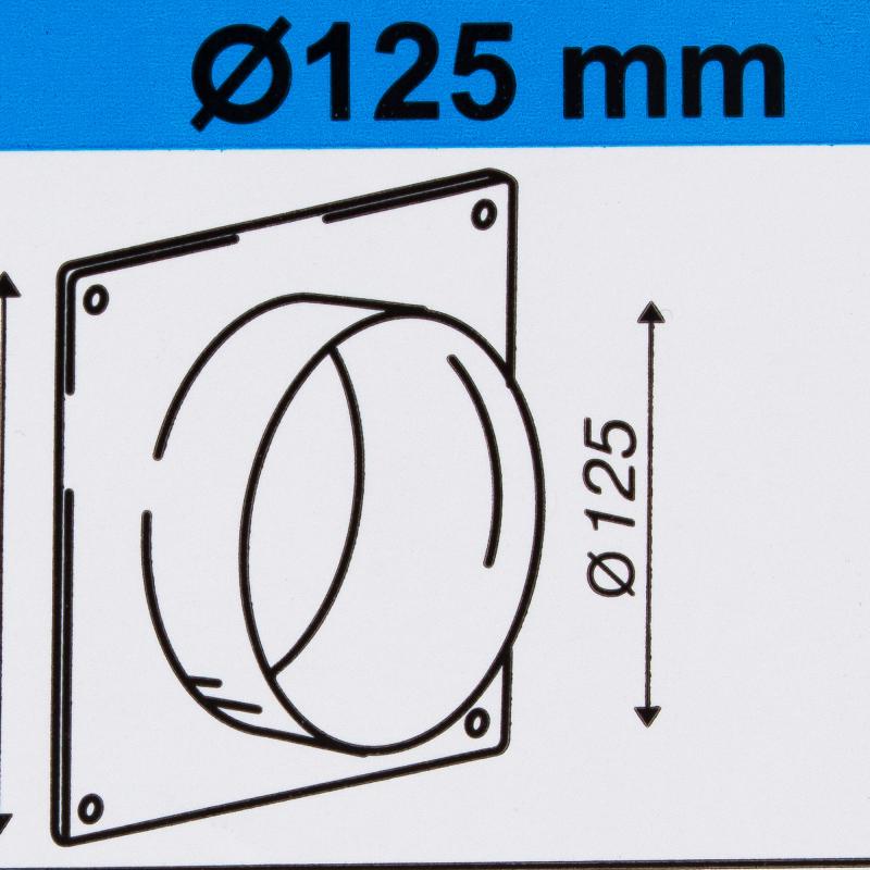 Пластина настенная с соединителем для круглых воздуховодов Equation D125 мм пластик