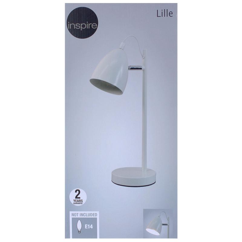 Настольная лампа Inspire Lille E14x25 Вт, металл, цвет белый