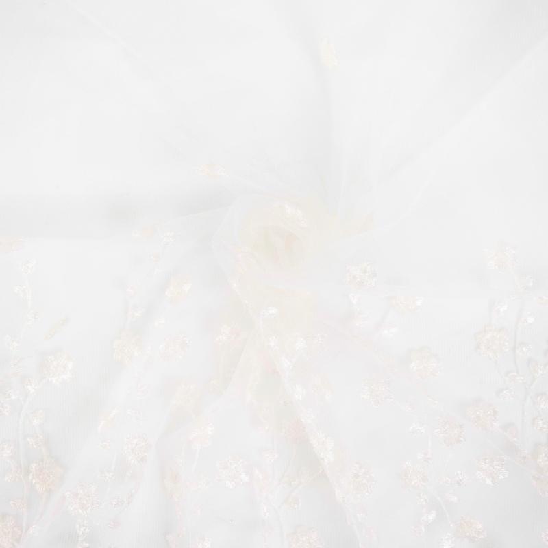 Тюль с вышивкой «Невеста» сетка 290 см цвет розовый