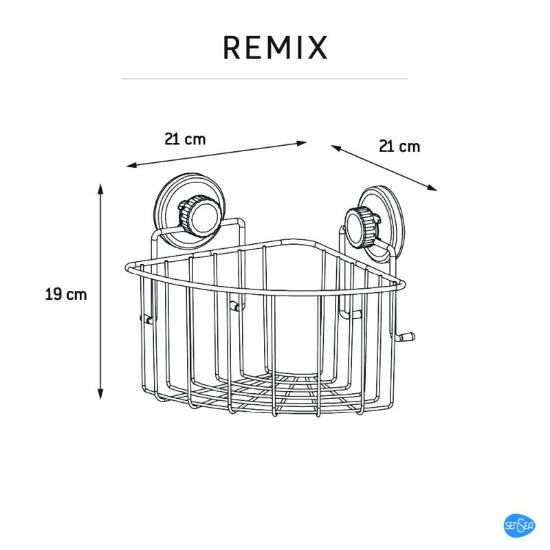 Бұрыштық сөре Sensea Remix сорғышы бар түсі хром