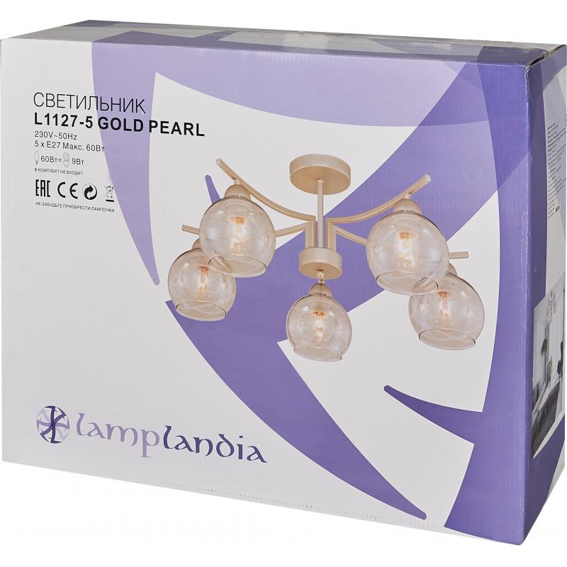 Люстра Lamplandia L1127-5 Gold Pearl 5хЕ27х60 Вт цвет бежевый