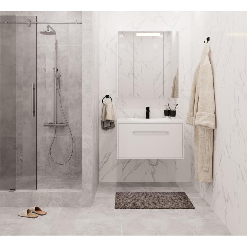 Коврик для ванной Swensa Ripple 50х80 см цвет серый
