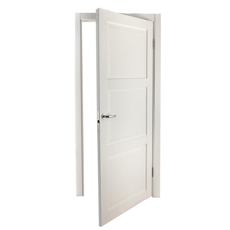 Дверь межкомнатная Адажио глухая Hardflex ламинация цвет белый 80х200 см (с замком и петлями)