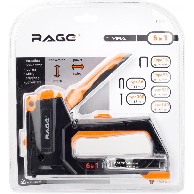 Степлер Rage 810415 тип 53/13/ 53F/140/36/300 6-14 мм
