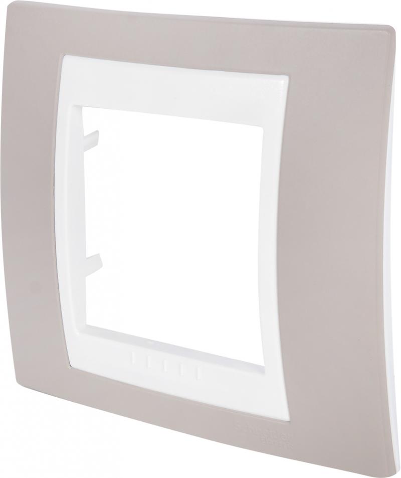 Рамка для розеток и выключателей Schneider Electric Unica 1 пост, цвет коричневый/бежевый