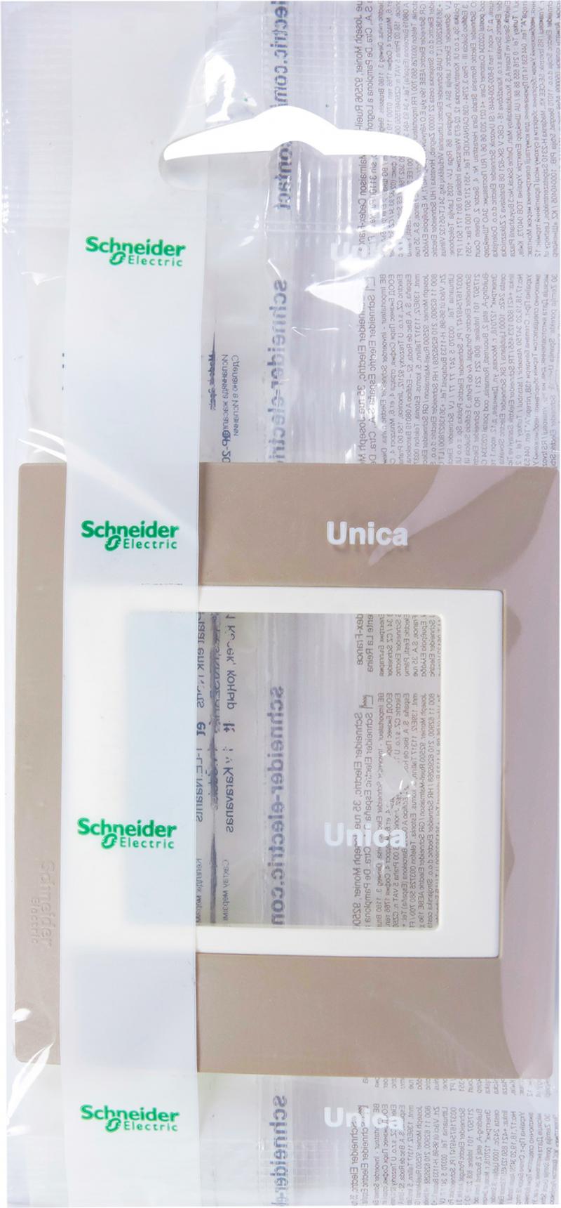 Рамка для розеток и выключателей Schneider Electric Unica 1 пост, цвет коричневый/бежевый