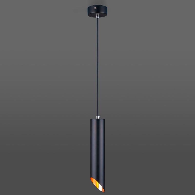 Светильник подвесной Eurosvet 7011, 1 лампа, 2 м², цвет черный/золото