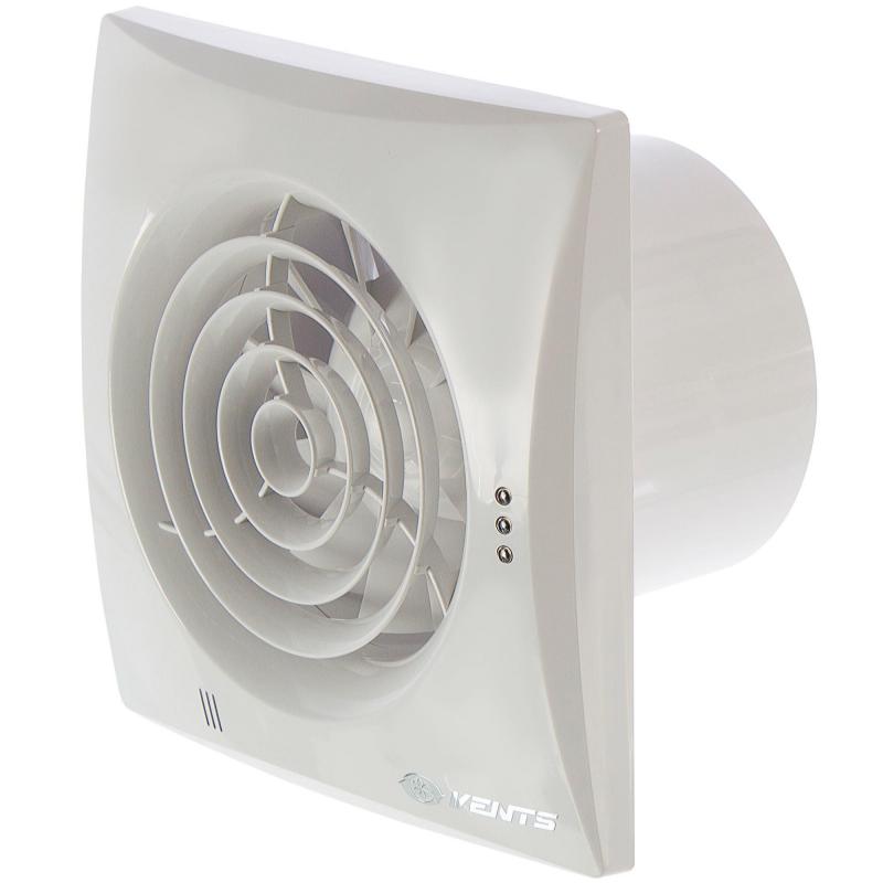 Вентилятор осевой вытяжной Вентс Quiet D100 мм 25 дБ 97 м³/ч обратный клапан цвет белый