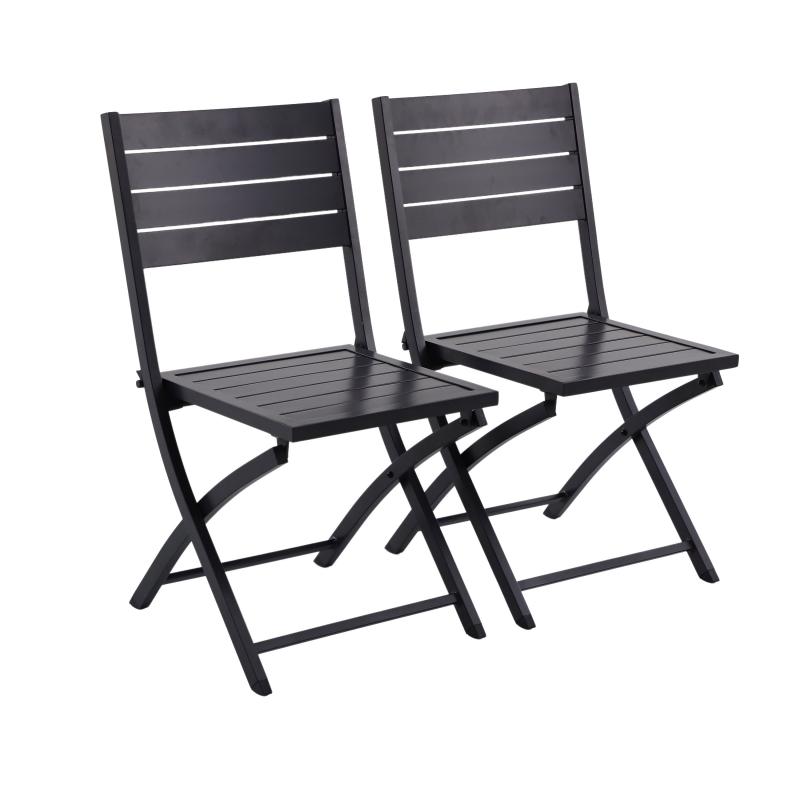 Набор из 2-х стульев складных Naterial Xara 55x86x46 см алюминий цвет темно-серый
