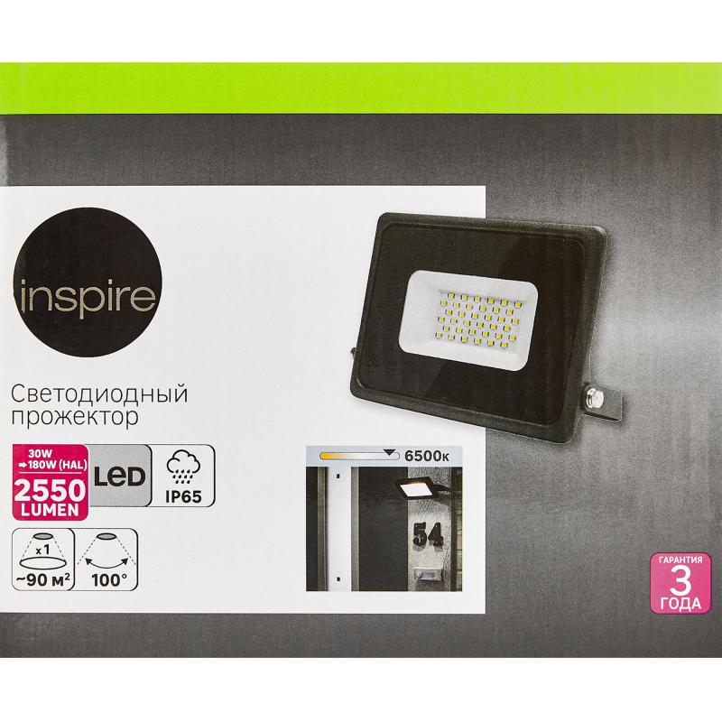 Прожектор жарықдиодты көшелік Inspire 30 Вт 6500 К IP65 суық ақ жарық