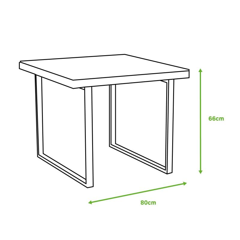 Бақша үстелі шаршы Naterial Noa 80x66x80 см