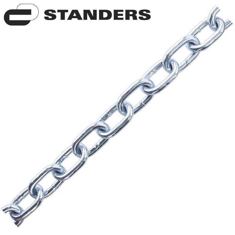 Цепь оцинкованная сталь короткое звено 8 мм 2.5 м/уп. STANDERS