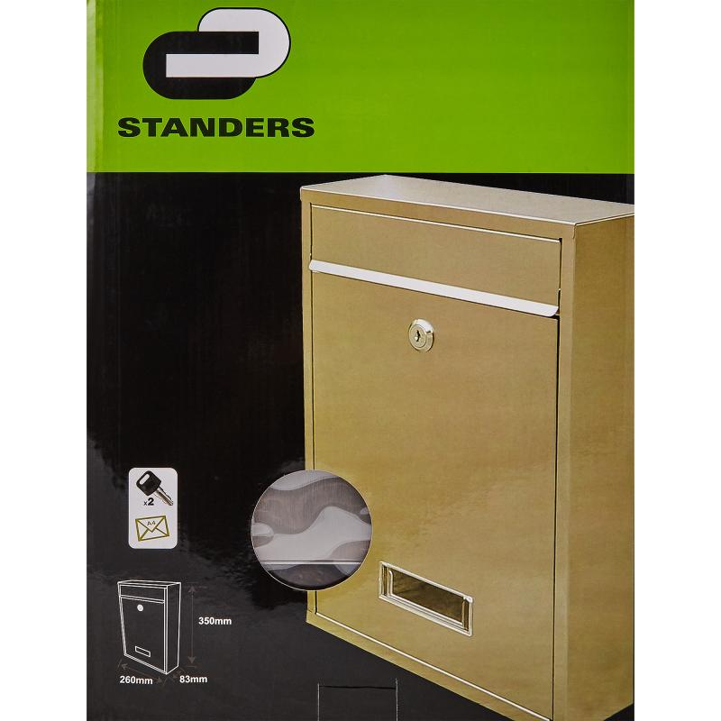 Пошта жәшігі Standers 26x35x8.3 см тот баспайтын болат түсі сұр