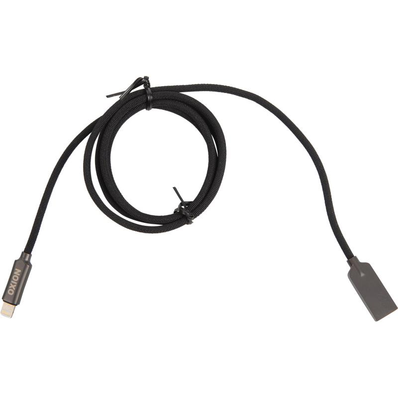 Кабель Oxion USB-Lightning 1 м түсі қара