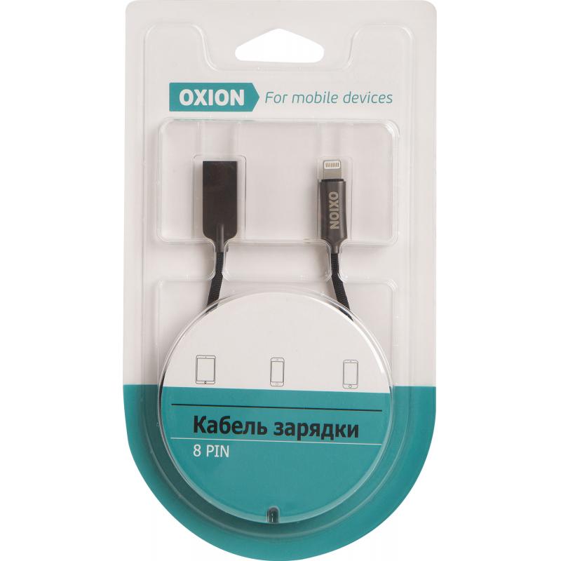 Кабель Oxion USB-Lightning 1 м түсі қара