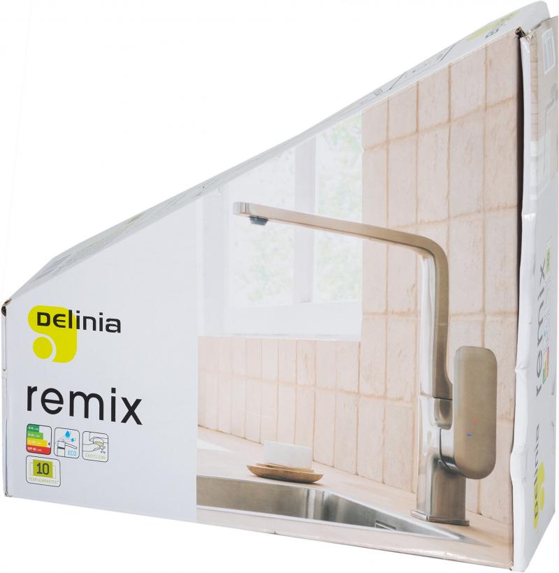 Смеситель для кухни Delinia Remix 28.1 см цвет никель