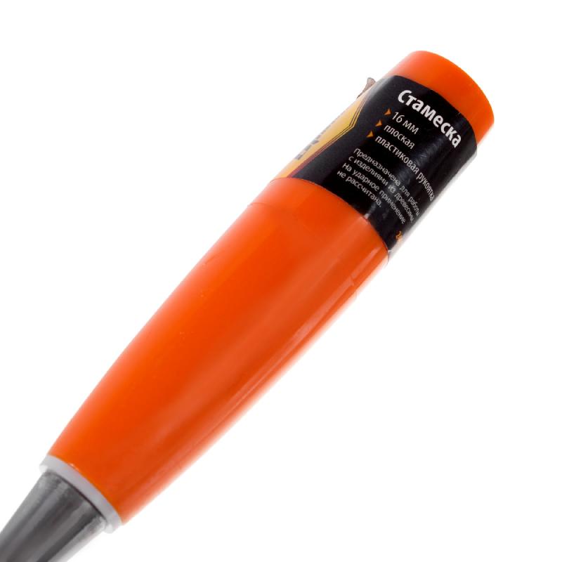Стамеска плоская Sparta 16 мм с пластиковой ручкой