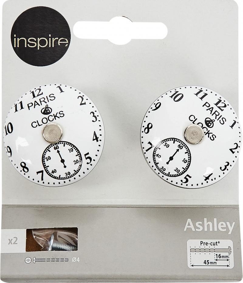 Ручка-кнопка мебельная Inspire Ashley 390 мм, цвет белый, 2 шт.