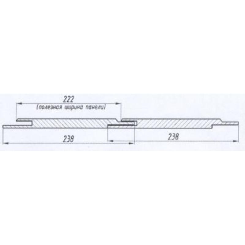 Стеновая панель МДФ Ясень перламутровый 2600х238х6 мм 0.62 м²