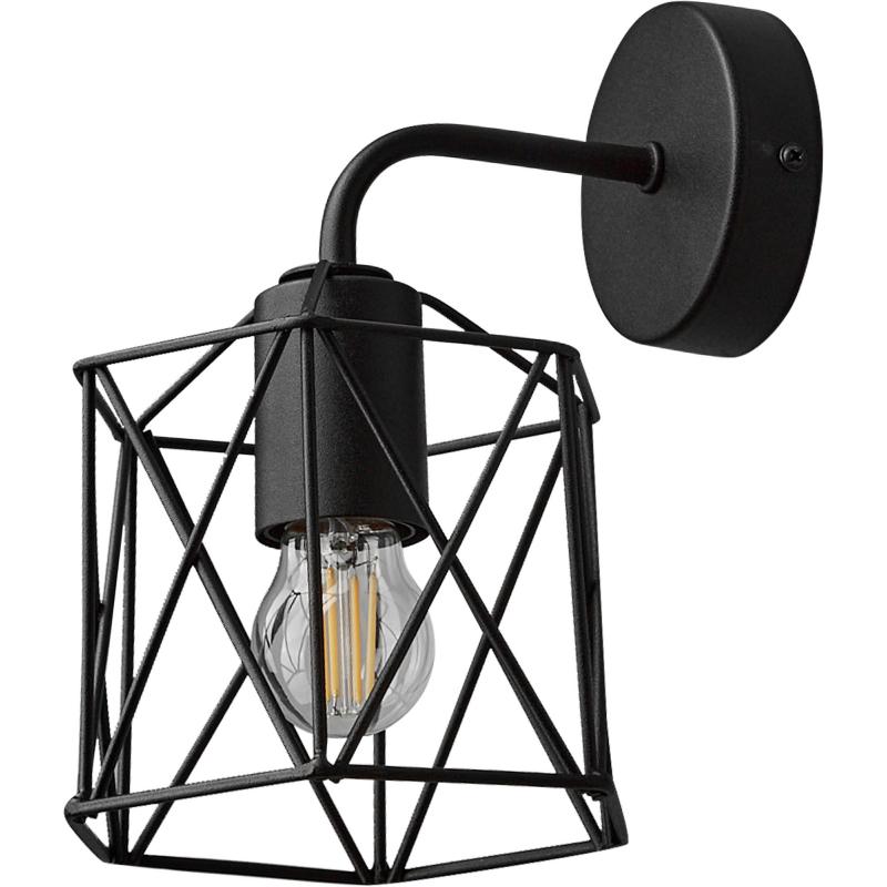 Настенный светильник бра Vitaluce Актавия блэк 1 лампа 3м² E27 цвет черный матовый