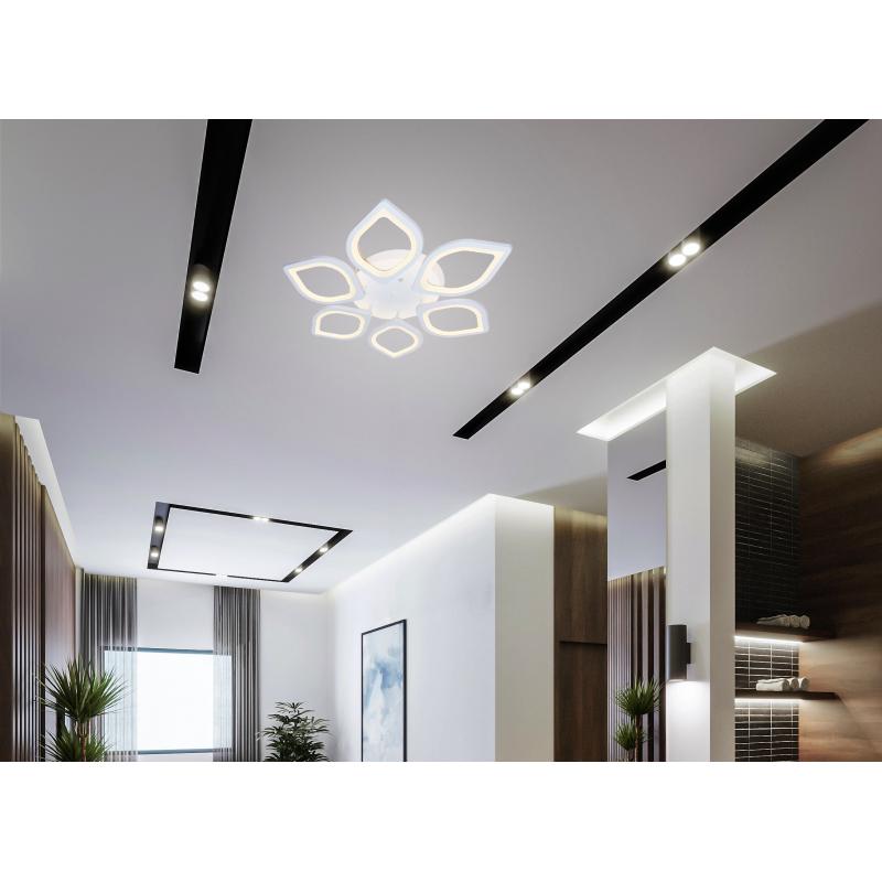Люстра потолочная светодиодная Escada 10216/6LED 92W с пультом управления, 25 м², регулируемый белый свет, цвет белый